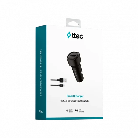 ttec SmartCharger 2.4A Car Charger + Lightning Cable 2CKS30LS